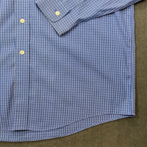 L.L. Bean Mens Blue Wrinkle-Resistant Button-Down Shirt Size L Reg 100% Cotton - Picture 5 of 12